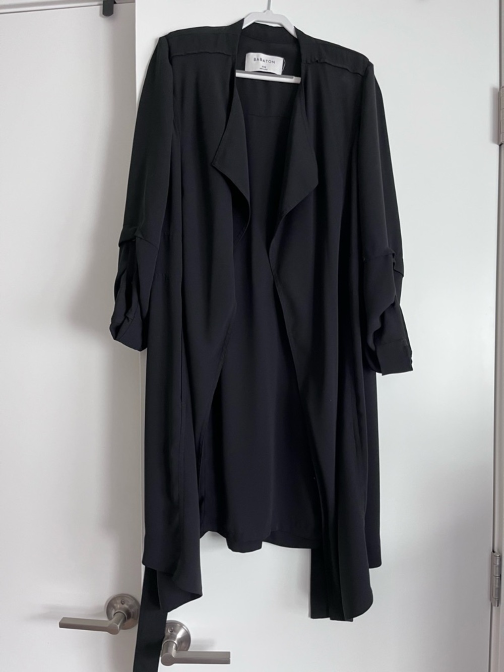 Babaton black Open-Front Trench Jacket